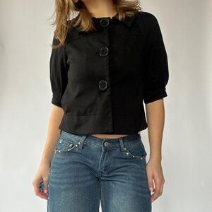 Peacoat Black Cropped Peter Pan Small